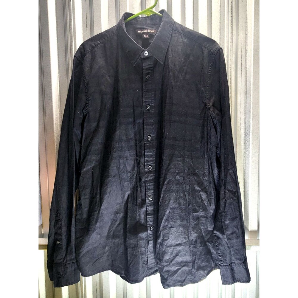 Michael Kors Black Long Sleeve Button Up Men's Casual Shirt Size XL